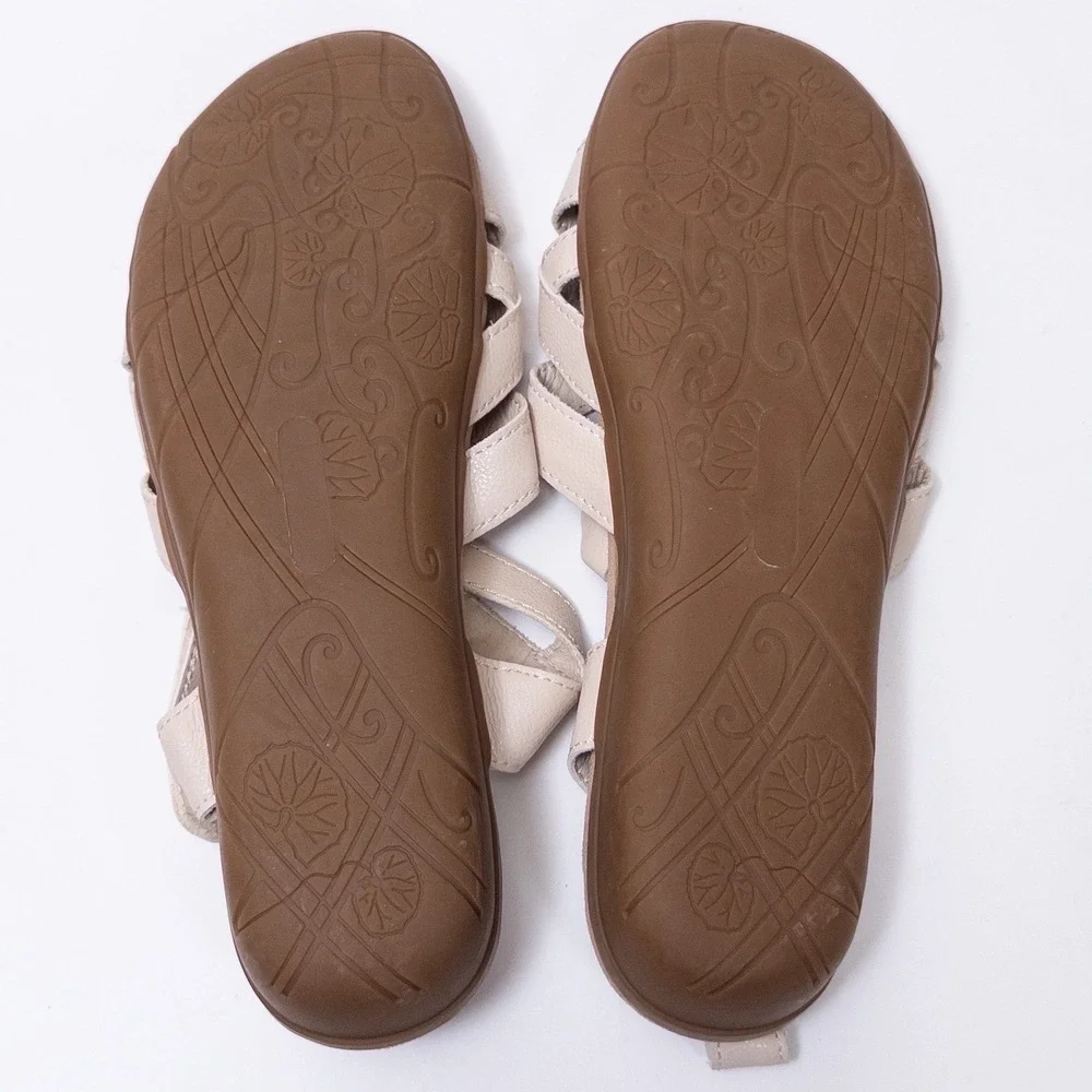 Baretraps Sandals Womens 11M Beige‎ Strappy Hook Loop Comfort